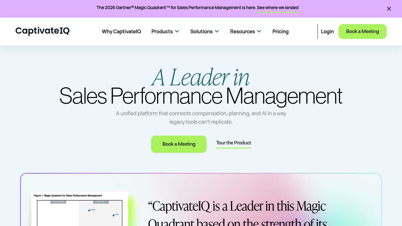 CaptivateIQ commission management platform screenshot