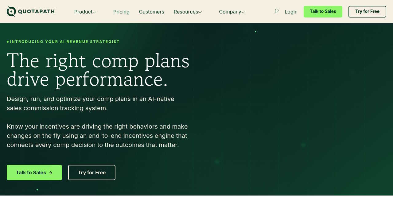 QuotaPath AI-native commission management platform screenshot